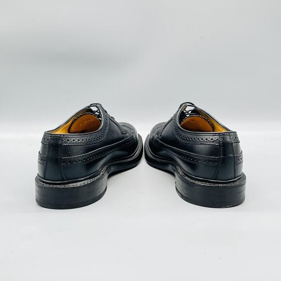 Florsheim Shoes Mens 8 Black Leather Imperial Wingtip Oxford Derby Dress Brogue main image 7